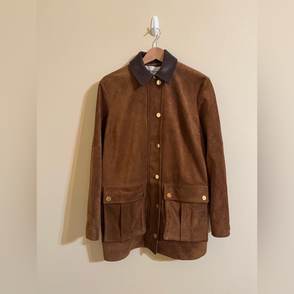 Veronica Beard Jackets & Blazers - Veronica Beard New Suz Suede Dickey Chore Coat Jacket Whisky Size Medium